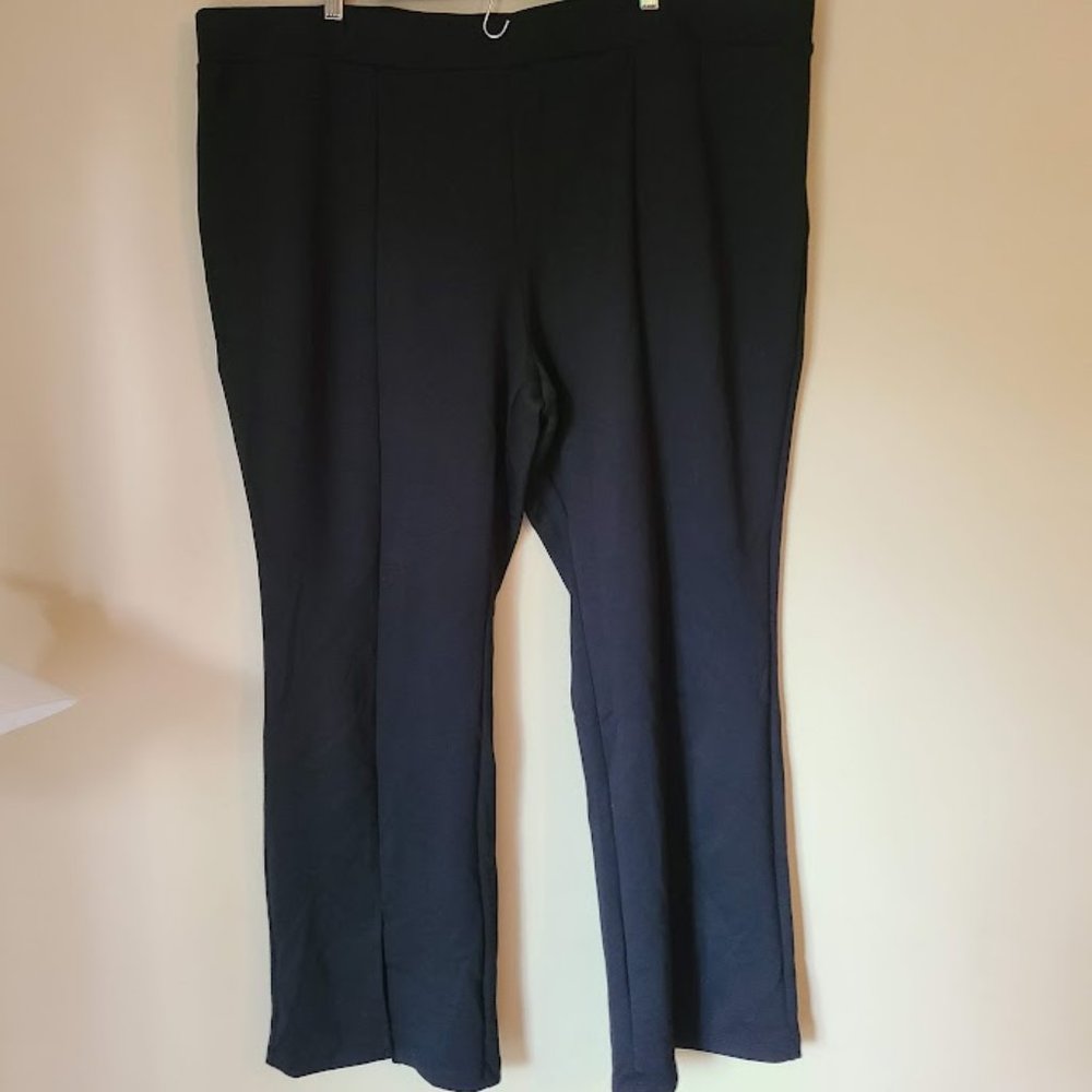 Who What Wear Anthracite Plus Size  Front Slit Flare Leg Pants, 3X